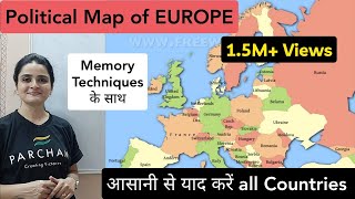 World Map EUROPE Political Map  Learn all countries on map  Parcham Classes Maps [upl. by Margit618]