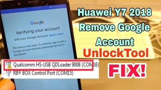 Huawei Y7 2018 LDNL01 LDNLX3 Remove Google Account Bypass FRP UnlockTool [upl. by Dixil]