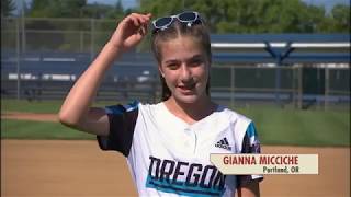 LLWS Softball 2019 Semifinal  North Carolina vs Oregon [upl. by Nnailuj]