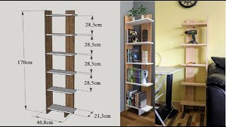 DIY Corner Bookshelf Build With 5 Shelves [upl. by Trainer]