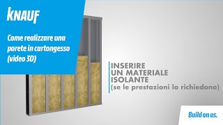 Come realizzare una parete in cartongesso Knauf 3D Video [upl. by Htebasyle]