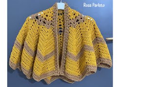 Mantella semplicissima a uncinetto facile 🧶crochet rosaparlato [upl. by Ais414]