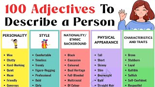 How to Describe People in English  100 Great Adjectives to Describe a Person [upl. by Norrv819]