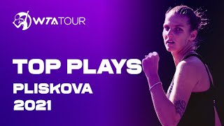 WTA Greatest Hits  Karolina Pliskovas top plays in 2021 [upl. by Nnaylime]