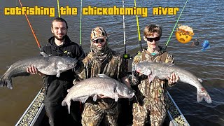 Catfishing The Chickahominy River Awesome Fishery 4 Catfish Over 25lbs in One Spot [upl. by Batha]