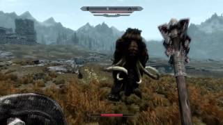 SKYRIM  How to kill a Mammoth without Magicka [upl. by Juanita]