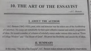 The Art Of The Essayist full explanation in hindi bcom 2nd Semester [upl. by Slocum]