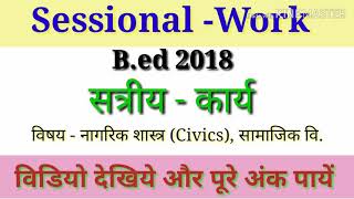 Civics SessionalWork 2019  BEdBSTCDLed etcll Sessional amp LessionPlan in hindi 2019 बीएड [upl. by Georgina]