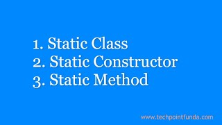 Static Class Static Constructor and Static Method in C [upl. by Anomahs896]