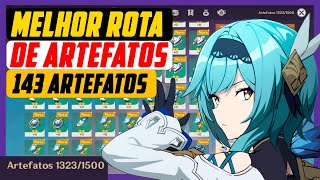 MELHOR ROTA DE ARTEFATOS  143 ARTEFATOS TODO DIA OU 68K DE MORA ATUALIZADO 2022  GENSHIN IMPACT [upl. by Massab217]