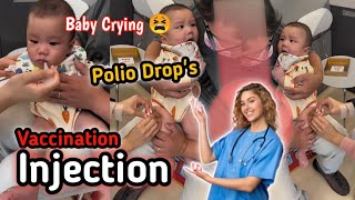 Administer Polio Drops To The Child  Crying Baby Pain Injection At Hospital With Daddy [upl. by Landon]