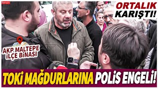 TOKİ mağdurlarından AKP binası önündeki açıklamaya polis engeli Ortalık karıştı [upl. by Aryamoy]