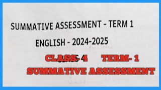 4th standard English Summative Assessment Term1 [upl. by Peacock]