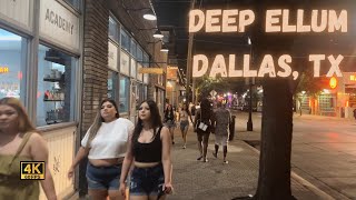 Deep Ellum  Dallas TX  Hot Summer Evening Walking Tour [upl. by Sedecrem]