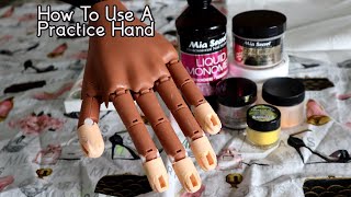 How To Do Acrylic Nails On A Practice Hand  Beginner Friendly [upl. by Elkraps]