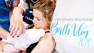 EMOTIONAL BIRTH VLOG 30 Hour Unmedicated Labor and Delivery Emergency Induction ICP Diagnosis [upl. by Cas]