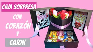 Gift Box  Caja sorpresa con cajon y corazon  DIY [upl. by Edgardo730]