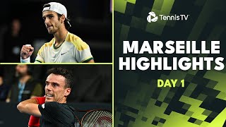 Gasquet Faces Bautista Agut Musetti Shevchenko amp More Feature  Marseille 2024 Highlights Day 1 [upl. by Treacy]