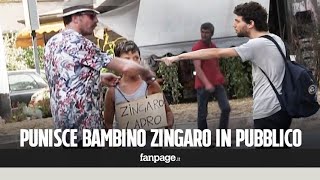 Punisce un bambino zingaro in pubblico le reazioni dei passanti Esperimento sociale [upl. by Aninep]