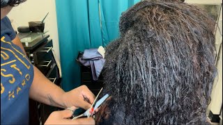 Big chop after 30 years of relaxing her hair  transitioning to natural [upl. by Venita]