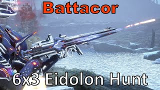 Battacor 6x3 Warframe 18 Eidolons in 1 Night Cycle Unairu Wisp DPS Volt POV [upl. by Eiramlehcar]