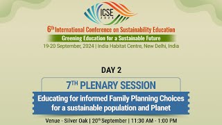 7th Plenary Session  6th International Conference on Sustainability Education  ICSE 2024 [upl. by Anner584]