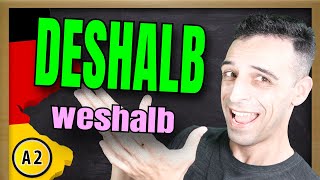 How to use quotdeshalbquot EXPLAINED  Adverb DESHALB erklärt  Learn German A2 [upl. by Naiviv]