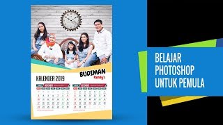 CARA MEMBUAT DESAIN KALENDER PHOTOSHOP  PEMULA [upl. by Docia391]