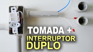 Instalação de Interruptor Duplo com Tomada  Passo a passo [upl. by Odnanreh671]