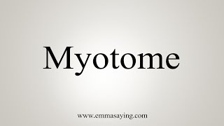 How To Say Myotome [upl. by Collete65]