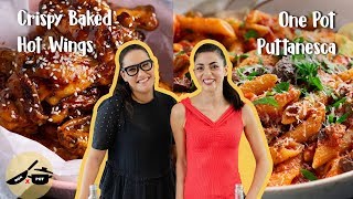 Marion amp Silvia Make Kitchen Hacks  One Pot Puttanesca amp Crispy Baked Hot Wings  WOK x POT Ep 7 [upl. by Naujid561]