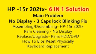 No Display  3 caps lock blinking solved Hp 15r202tx P 1 [upl. by Richie]