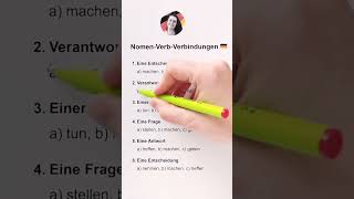 NomenVerbVerbindungen  B2 😮🇩🇪 learngerman german deutsch deutschkurs deutschlernen b2 c1 [upl. by Adnihc]