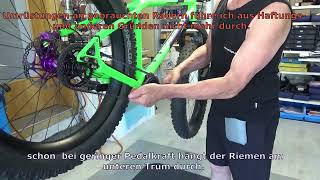 Riemenprobleme Vibrationen Umbau NICO MTB auf Kette [upl. by Ruttger]