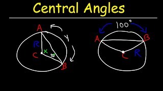 Central Angles Circle Arcs Angle Measurement Major Arcs vs Minor Arcs Chords  Geometry [upl. by Aisorbma302]