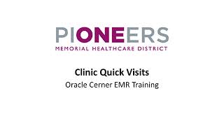 20 Cerner Clinic Quick Visits [upl. by Chadburn]