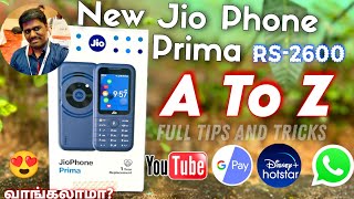 jio Phone Prima unboxing And Full Review TamilJio Phone f491h blue  How To use whatsapp jio phone [upl. by Assirehc716]