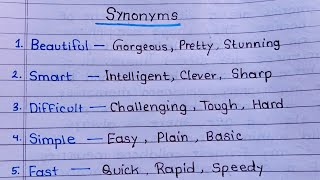 Synonyms important synonym words writing [upl. by Reggi817]