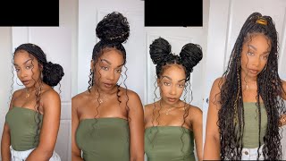 Styling Goddess Braids  6 WAYS [upl. by Krutz865]