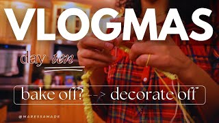 a cozy rainy day a reset a gingerbread house competition  knitting vlogmas 2023 day 10 [upl. by Abibah]