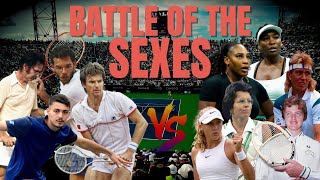 Battle of the sexes 5 tennis matches men vs women [upl. by Yditsahc351]