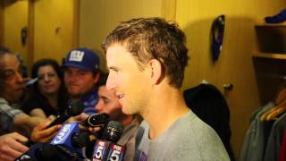 VIDEO Eli Manning on former Giant Osi Umenyiora need to stay away from him [upl. by Kyred730]