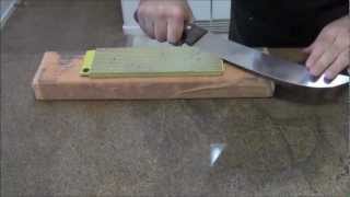 Knife Sharpening How To Sharpen A Butchers Knife [upl. by Thin803]