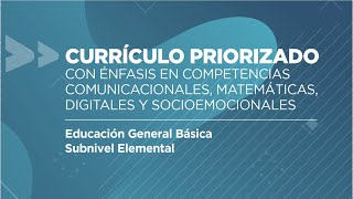 CURRÍCULO PRIORIZADO Educación General Básica Subnivel Elemental 2022  2023 [upl. by Draneb]