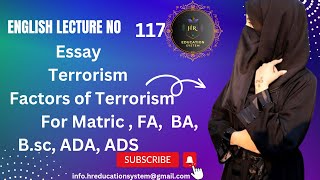 Essay on Terrorism in English Factors of Terrorism Lec no 117 Lecture by Hr Education system [upl. by Ogu]