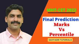 Final Prediction  Marks vs Percentile  MHTCET 2022  Sahyadri Tutorials [upl. by Ahrens]