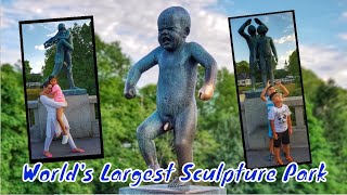 Visiting Worlds Largest Sculpture Park  Frogner Park  Vigeland Park Oslo Norway [upl. by Cuthbert]