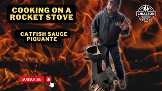 Catfish sauce piquant on a Rocket Stove [upl. by Hcib]