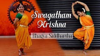 Swagatham Krishna Bharathanatyam Dance Cover by Bhagya Siddhartha [upl. by Alyacim]