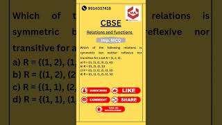 MCQ Maths Relations and functions Class 12 MASTERANWER [upl. by Rodolfo934]